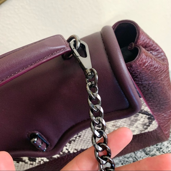 SOLD Rebecca Minkoff Shoulder Bag Snake Print Burgundy - Picture 7 of 12